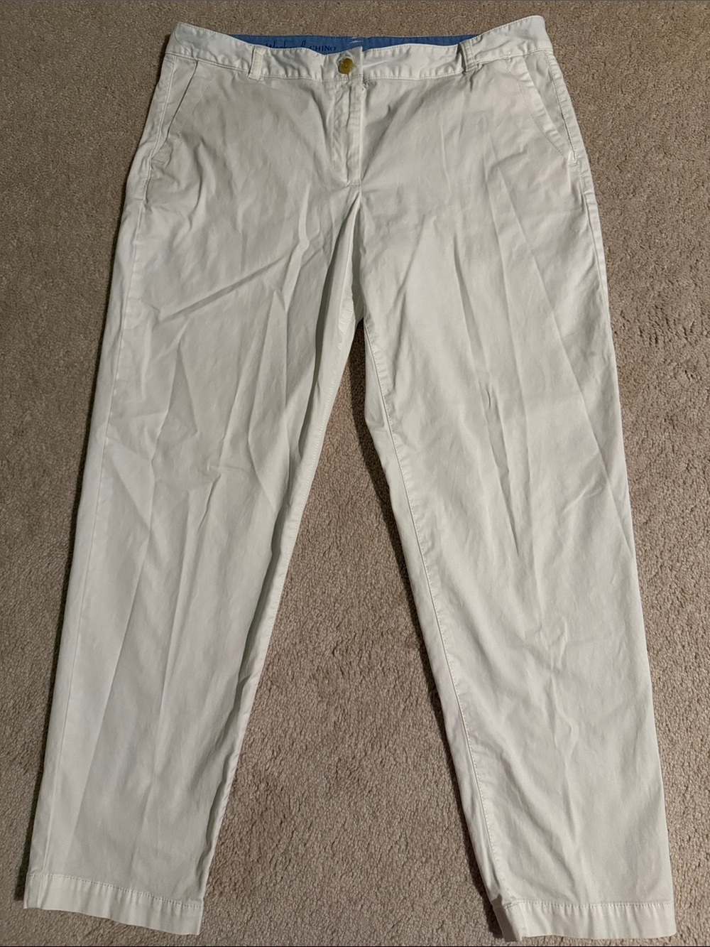 Talbots The Weekend Chino White Straight-Leg Cotton Pants